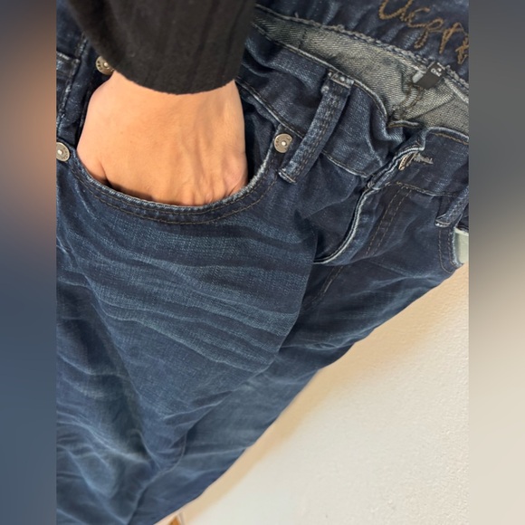 Chip & Pepper Ike Slim Straight Jeans Distressed Dark Wash Mens 31x32 - Picture 3 of 9